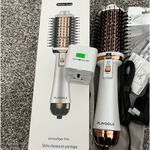 New. Plavogu One-Step white gold brush hair dryer.